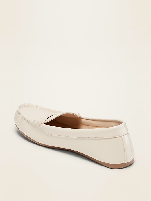 Image number 3 showing, Faux-Leather Driving Moccasin Flats