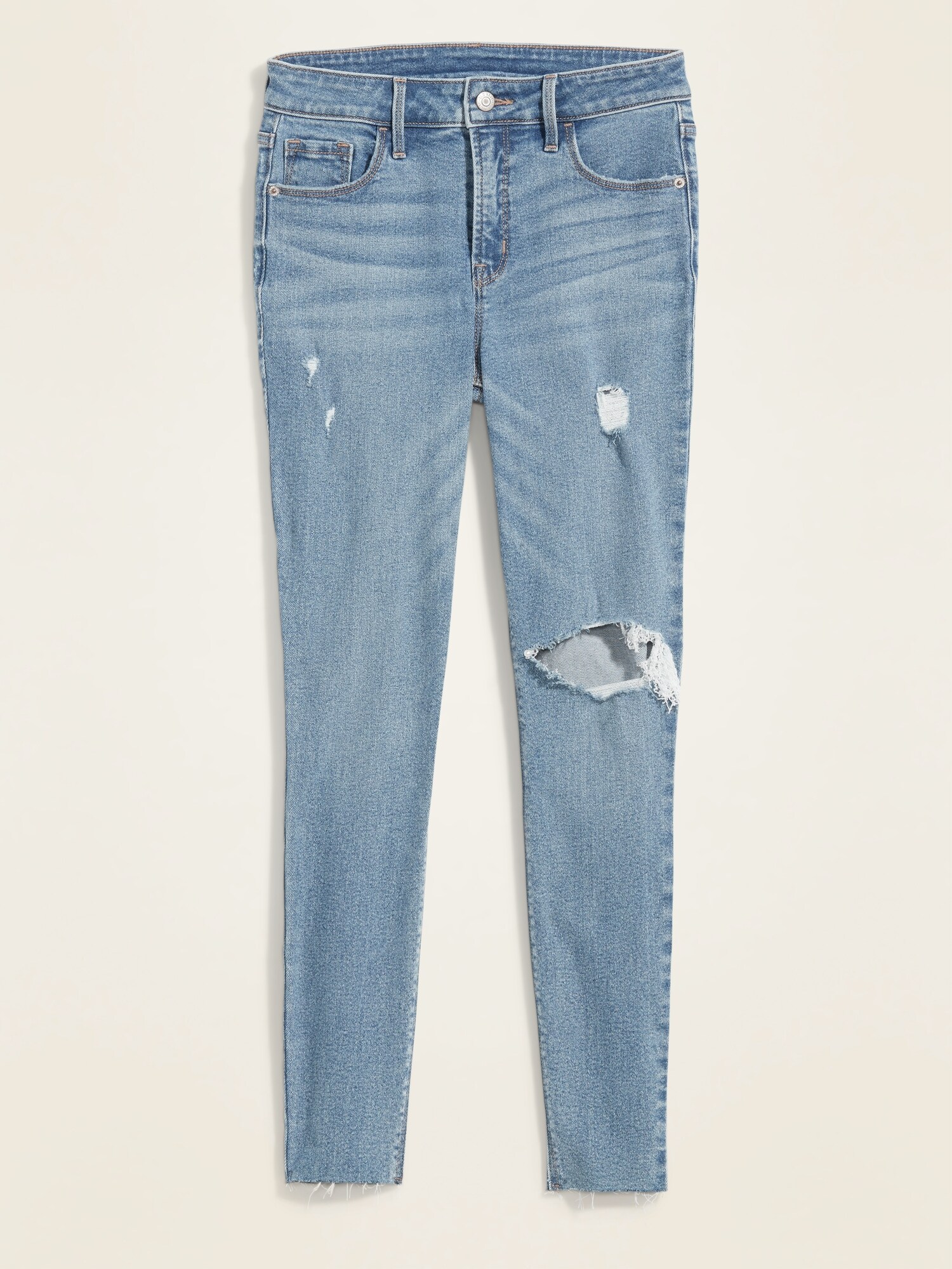High Waisted Rockstar Super Skinny Ripped Ankle Jeans For Women Old Navy