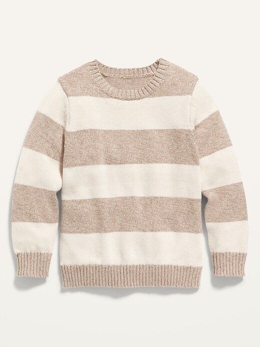 View large product image 1 of 1. Striped Crew-Neck Pullover Sweater for Toddler Boys