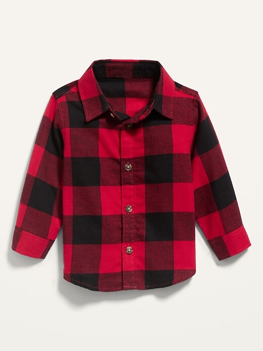 View large product image 1 of 2. Unisex Long-Sleeve Plaid Shirt for Baby