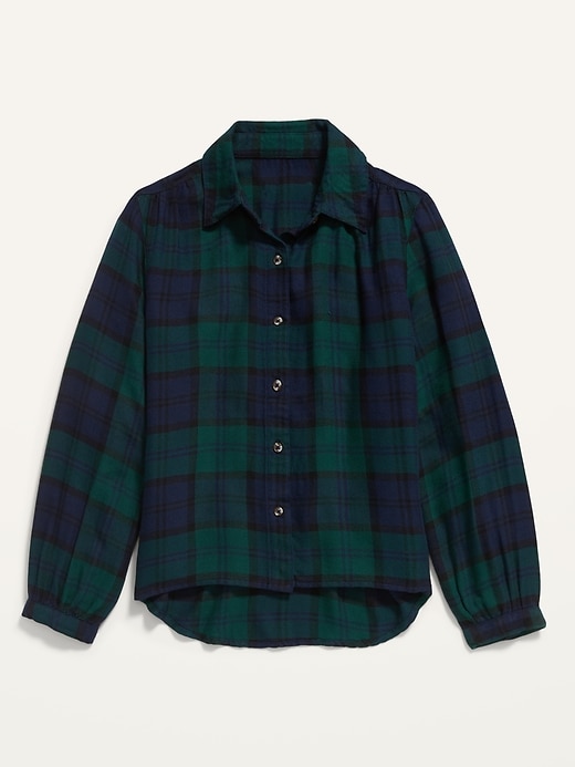View large product image 1 of 1. Button-Front Plaid Top for Girls