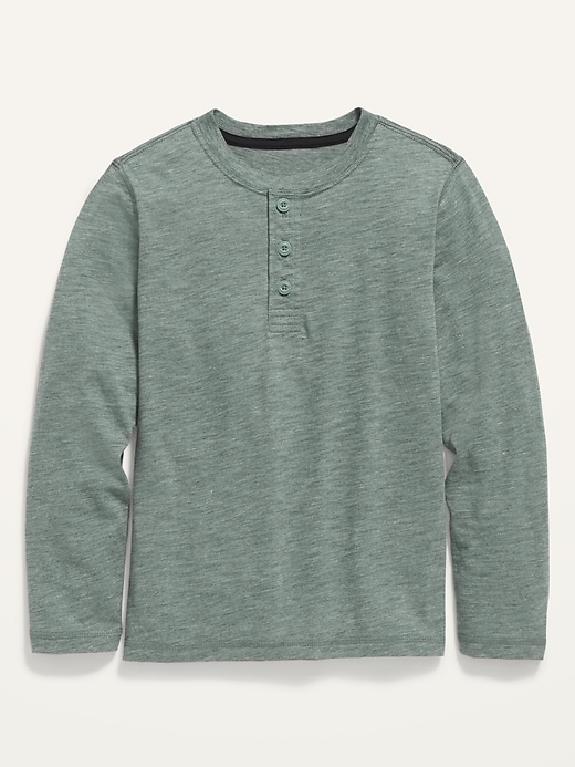 View large product image 1 of 1. Long-Sleeve Slub-Knit Henley For Boys