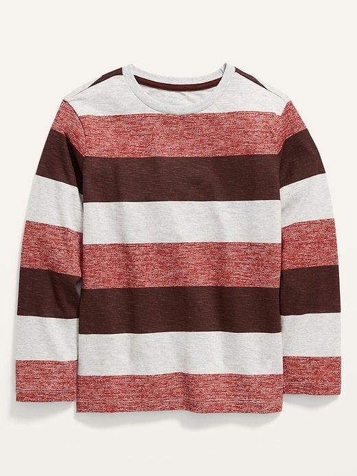 View large product image 1 of 2. Striped Slub-Knit Softest Long-Sleeve Tee for Boys