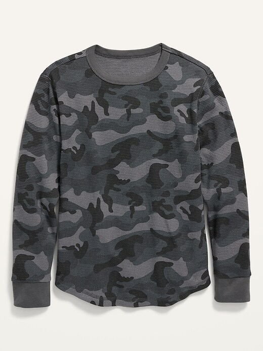 View large product image 1 of 1. Camo Thermal-Knit Long-Sleeve Tee For Boys