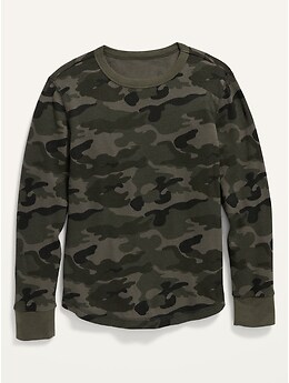 Camo Thermal-Knit Long-Sleeve Tee For Boys | Old Navy
