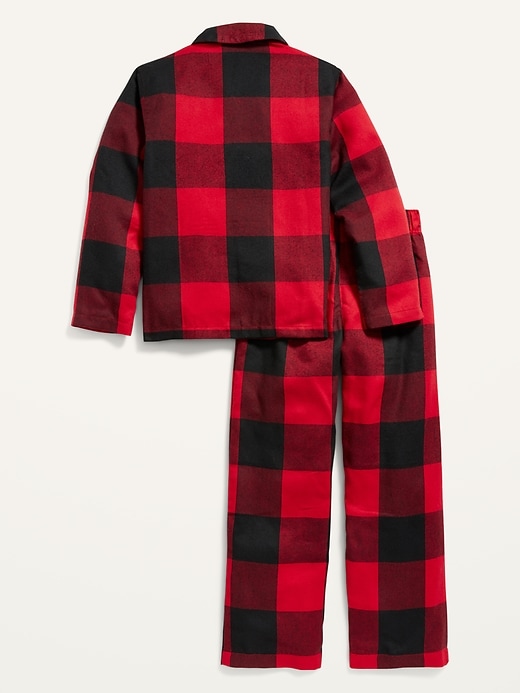 View large product image 2 of 3. Patterned Gender-Neutral Flannel Pajama Set For Kids
