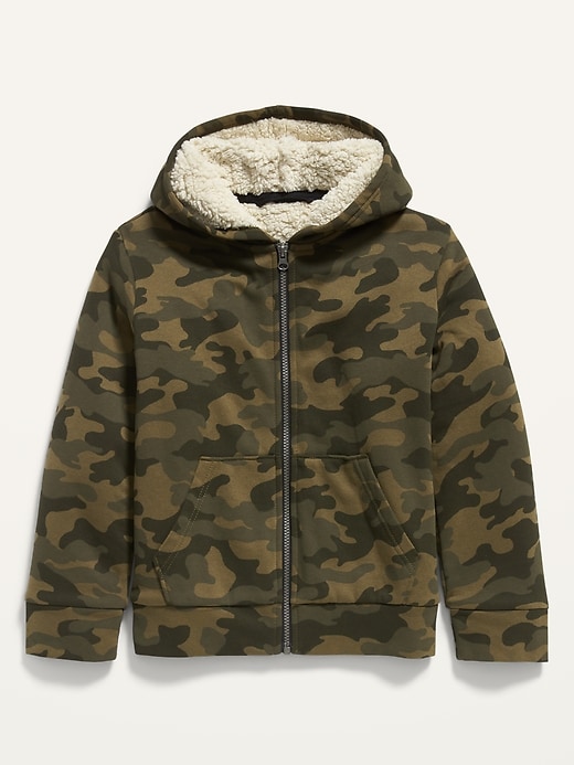 View large product image 1 of 2. Cozy Sherpa-Lined Zip Hoodie For Boys