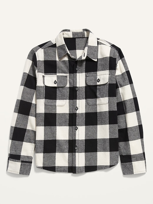 Old Navy Built-In Flex Plaid Flannel Shirt for Boys. 1