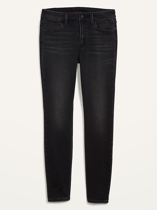 Image number 4 showing, High-Waisted Rockstar Built-In Warm Super Skinny Black Jeans for Women