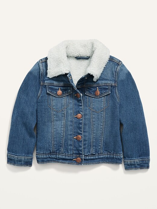 View large product image 1 of 2. Unisex Sherpa-Lined Jean Trucker Jacket for Toddler