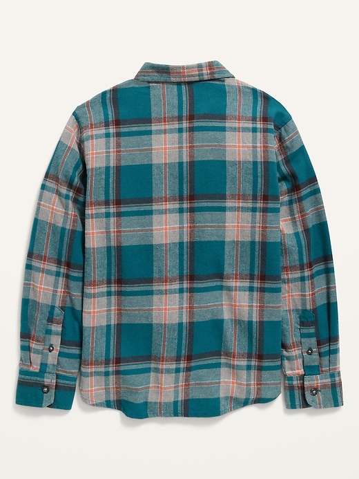 View large product image 2 of 2. Built-In Flex Plaid Flannel Shirt For Boys