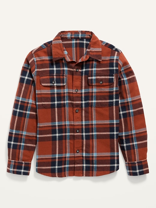 Old Navy Built-In Flex Plaid Flannel Shirt for Boys. 1