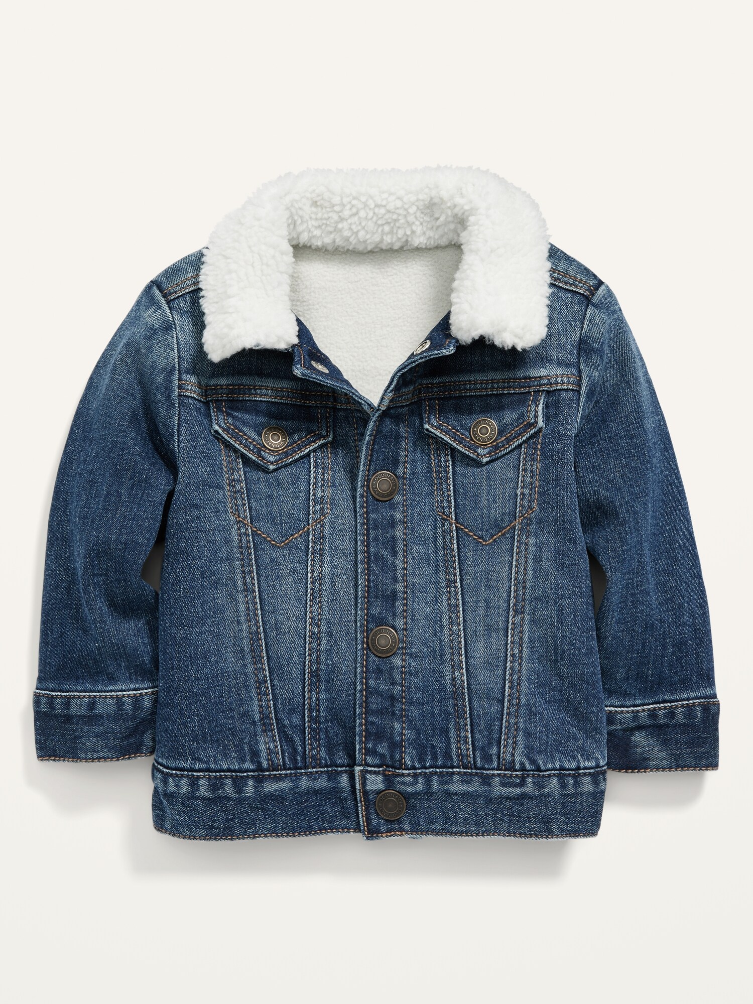 Unisex Sherpa-Lined Jean Trucker Jacket for Baby | Old Navy