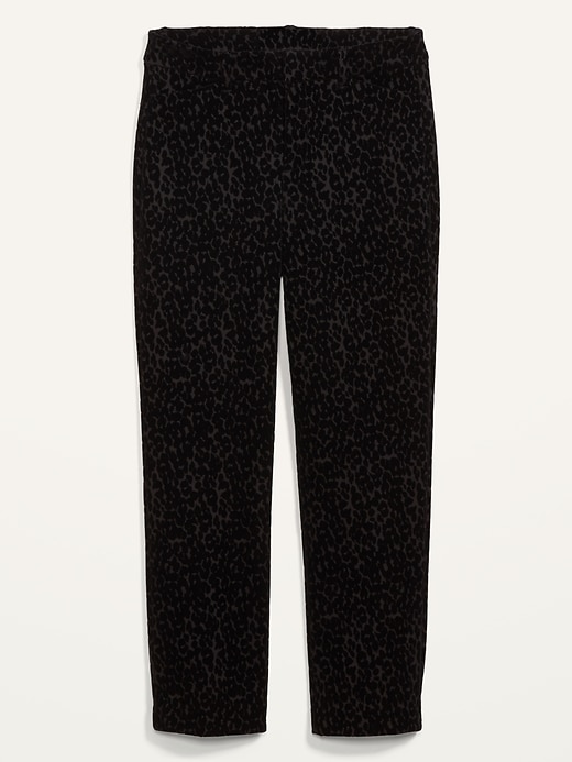 Image number 4 showing, All-New High-Waisted Pixie Flocked Leopard-Print Straight-Leg Ankle Pants