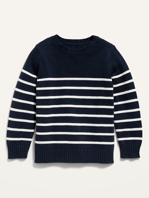 View large product image 1 of 2. Striped Crew-Neck Pullover Sweater for Toddler Boys