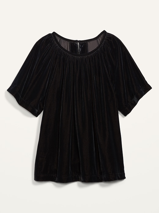 Image number 4 showing, Shirred Velvet Short-Sleeve Top for Women