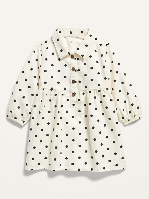 View large product image 1 of 2. Printed Long-Sleeve Shirt Dress for Baby