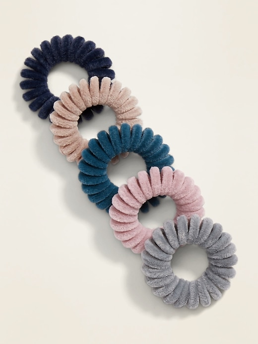View large product image 1 of 1. Spiral Hair Ties 5-Pack For Women
