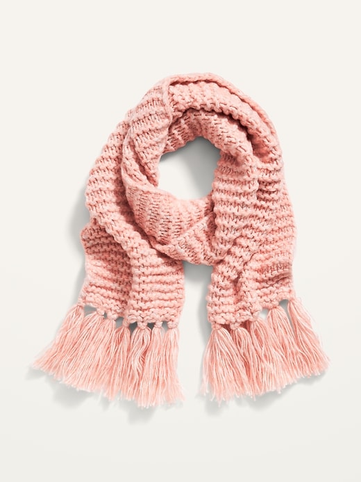 View large product image 2 of 2. Fringed Sweater-Knit Scarf For Women