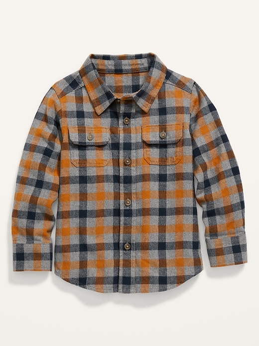 View large product image 1 of 1. Plaid Flannel Pocket Shirt for Toddler Boys