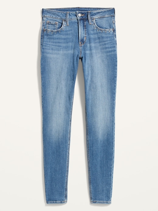 Image number 4 showing, High-Waisted Rockstar Super Skinny Studded Jeans for Women