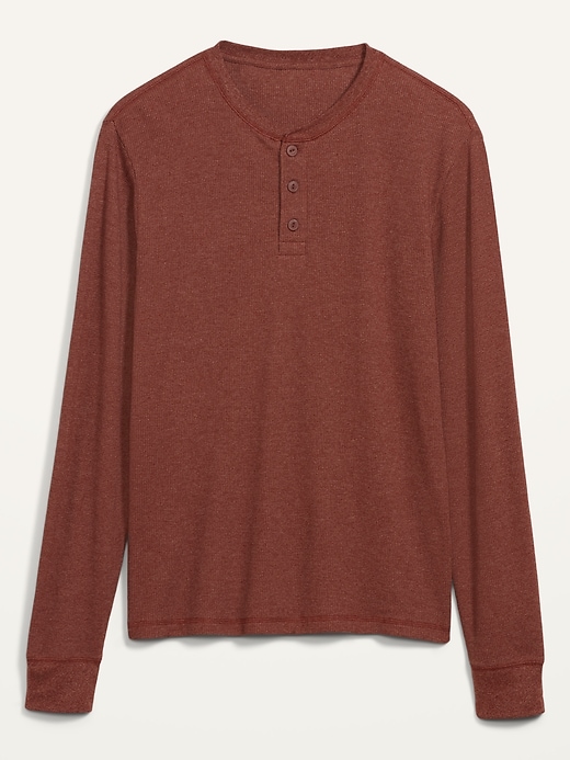 Image number 4 showing, Soft-Washed Thermal-Knit Long-Sleeve Henley Tee