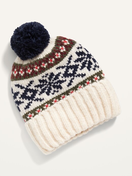 View large product image 2 of 2. Cozy Pom-Pom Sweater Beanie for Women