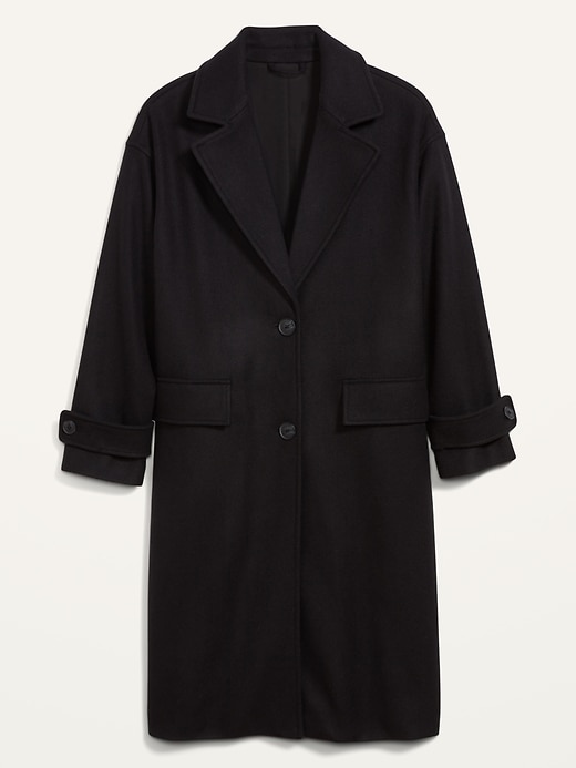 Image number 4 showing, Oversized Soft-Brushed Button-Front Coat for Women