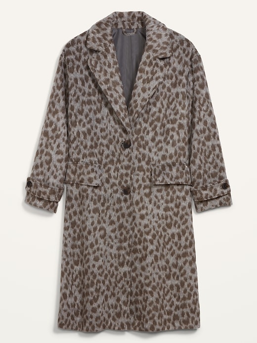 Image number 4 showing, Oversized Soft-Brushed Leopard-Print Coat for Women