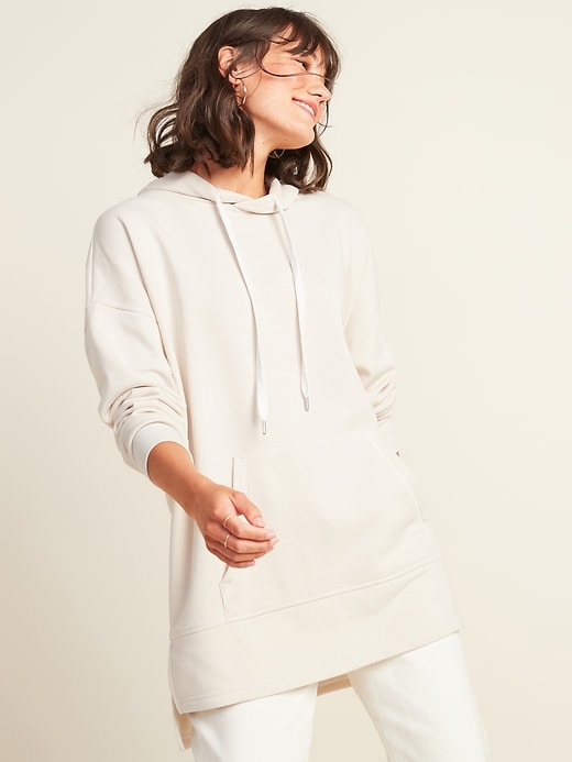 View large product image 1 of 2. Oversized French Terry Pullover Hoodie for Women
