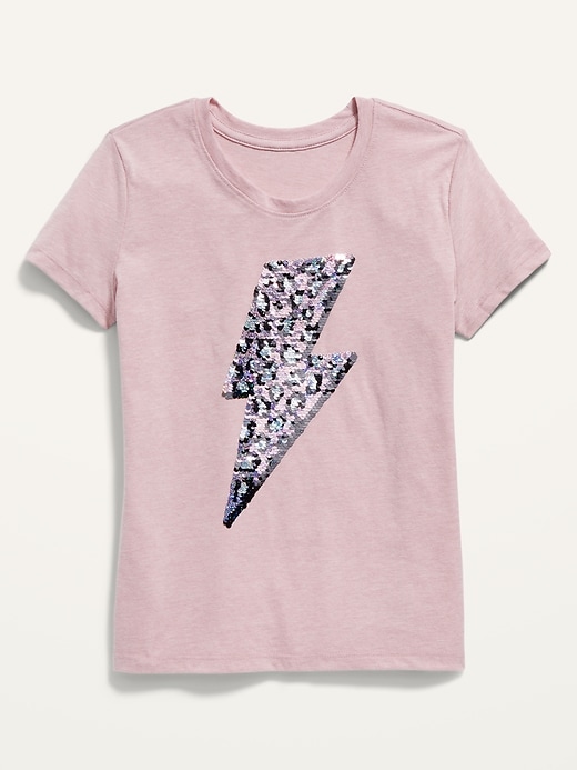 View large product image 1 of 2. Flippy-Sequin Graphic Tee for Girls