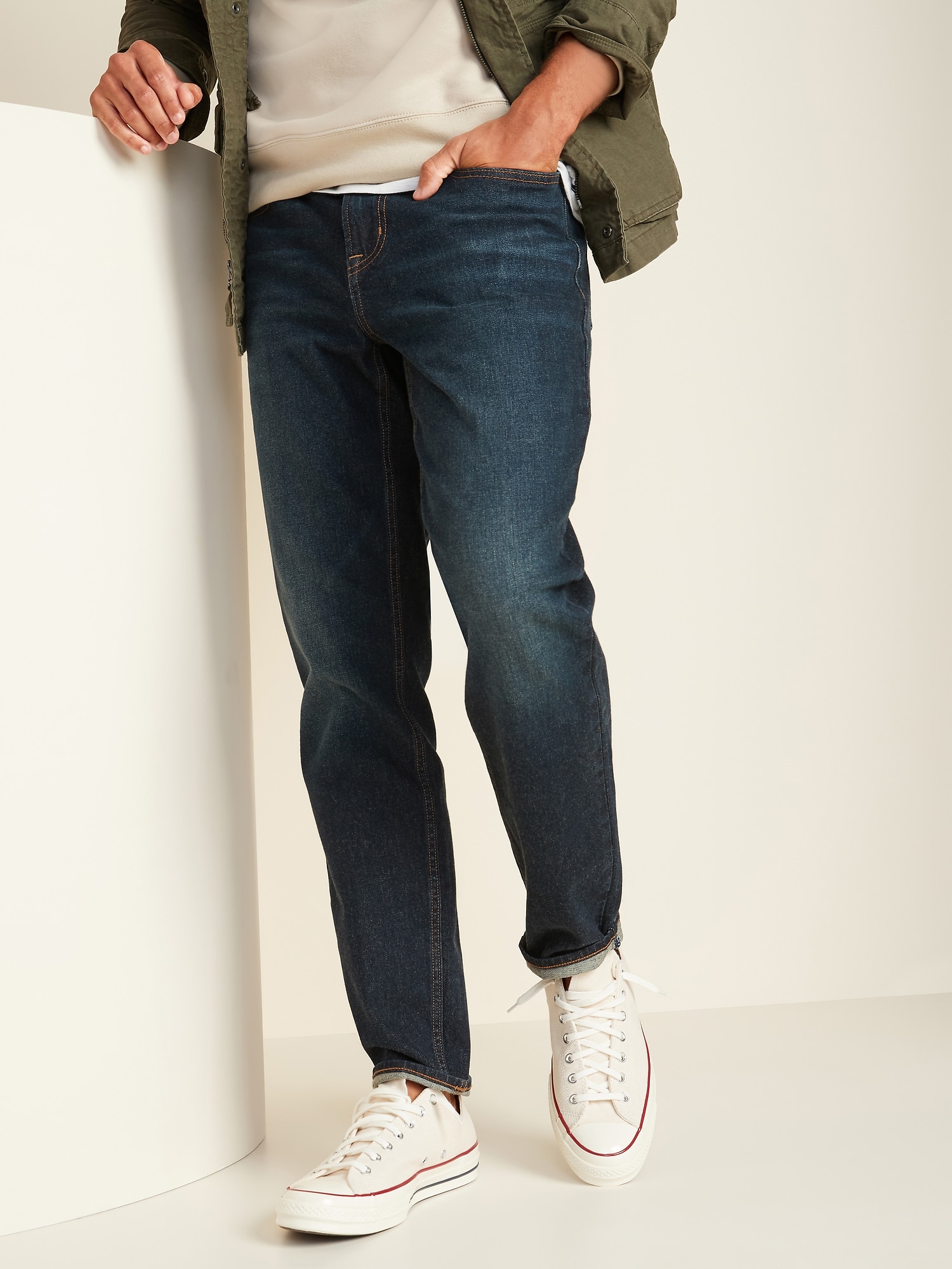 athletic tapered jeans
