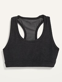View large product image 3 of 3. Go-Dry Mesh-Trim Racerback Sports Bra for Girls