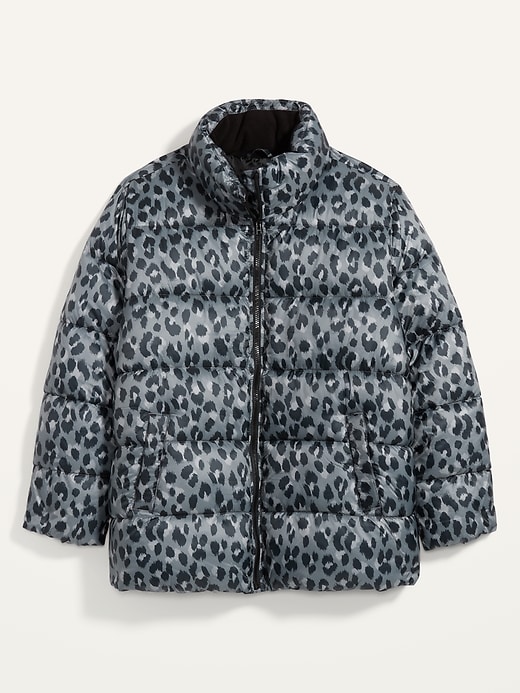 Image number 4 showing, Frost-Free Leopard-Print Plus-Size Zip Puffer Jacket