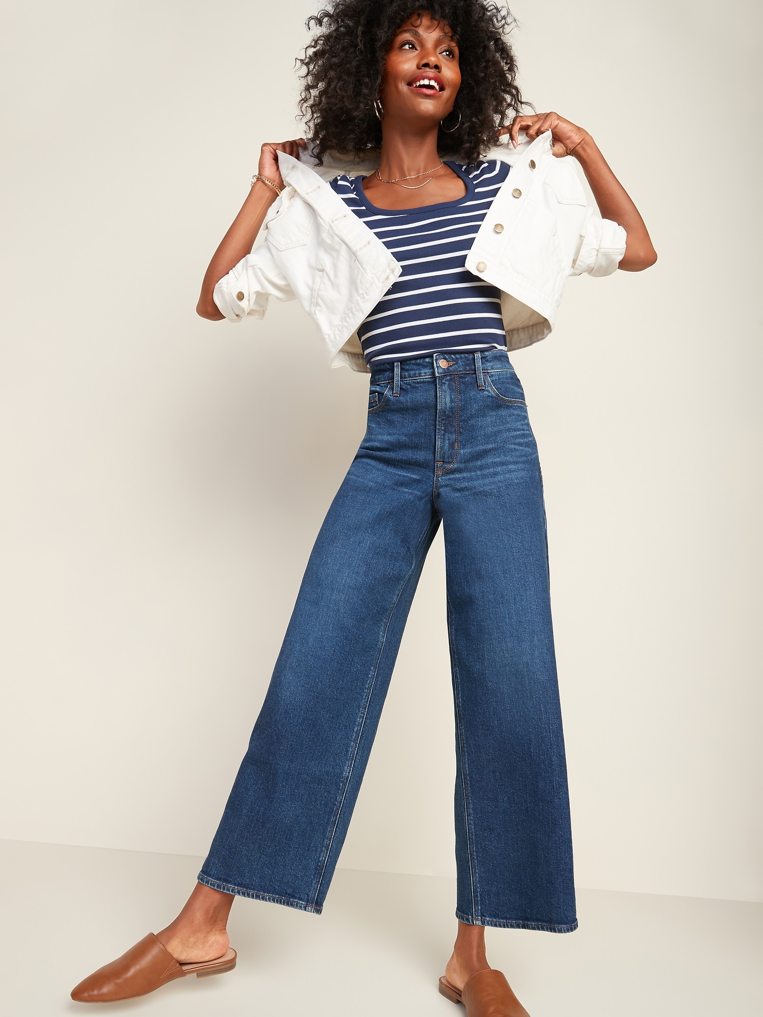 old navy high rise wide leg jeans