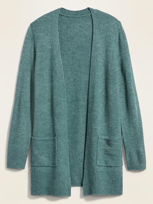 View large product image 2 of 2. Cozy Long-Line Open-Front Sweater for Women