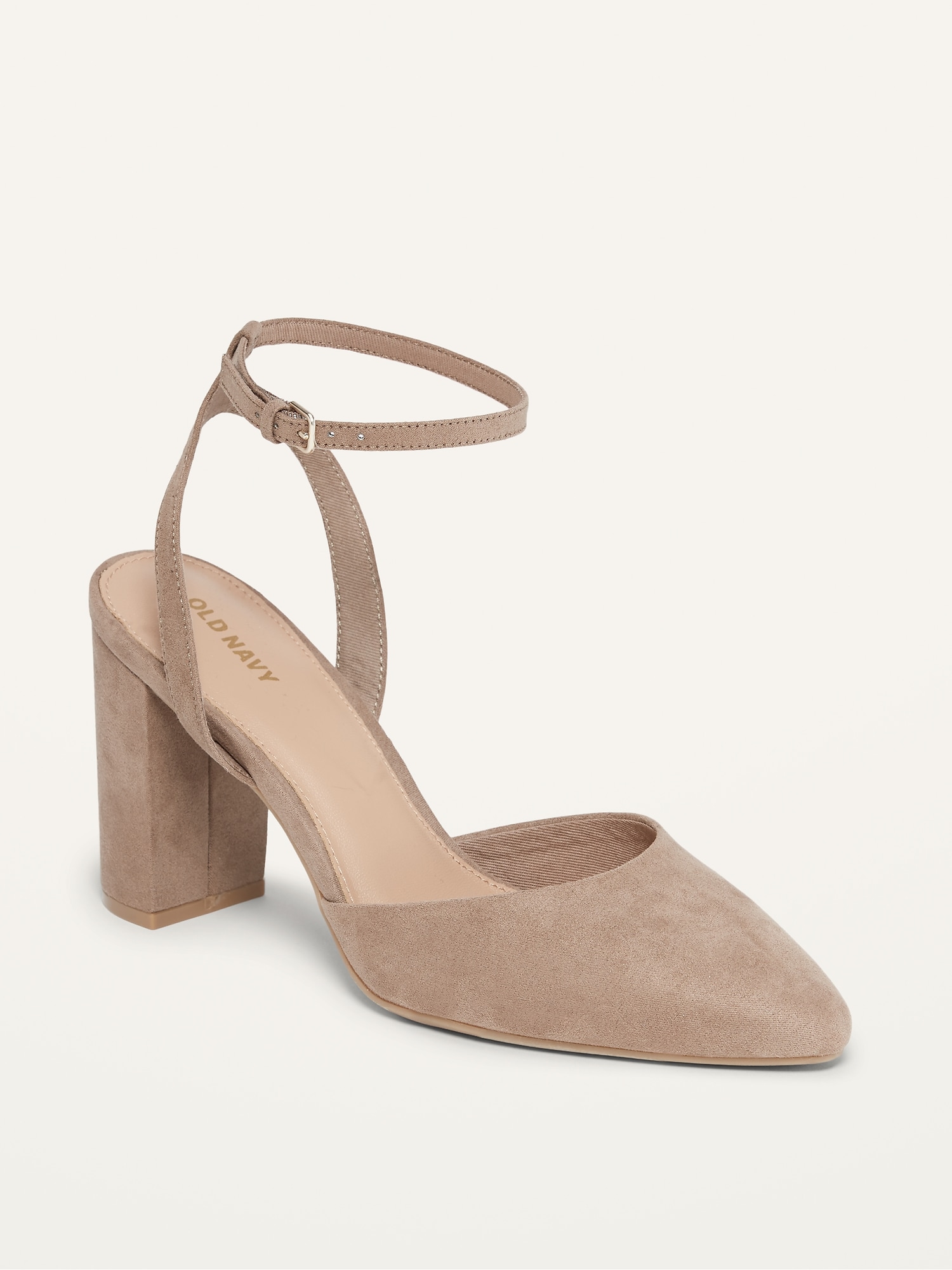 Faux-Suede Ankle-Strap High-Heel Shoes 