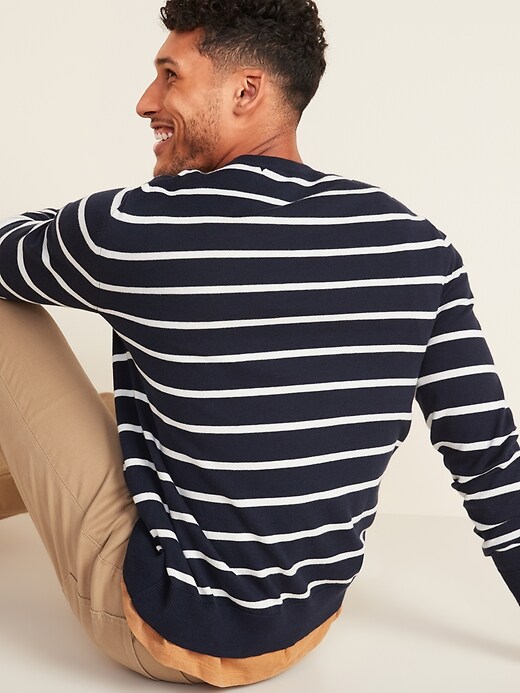 View large product image 2 of 3. Striped Soft-Washed Crew-Neck Sweater