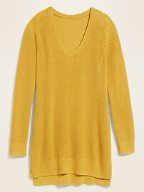 View large product image 3 of 3. Textured V-Neck Sweater Tunic for Women