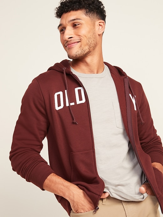 Old Navy Logo-Graphic Zip-Front Hoodie for Men. 1