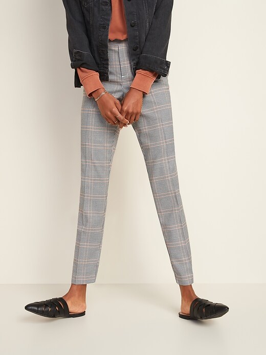 womens plaid pull on pants