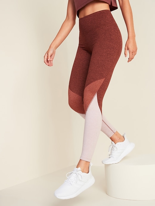 View large product image 1 of 2. High-Waisted CozeCore Color-Blocked Leggings