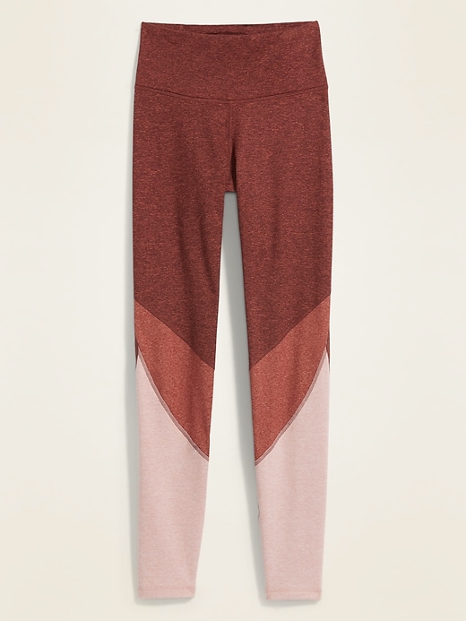 View large product image 2 of 2. High-Waisted CozeCore Color-Blocked Leggings