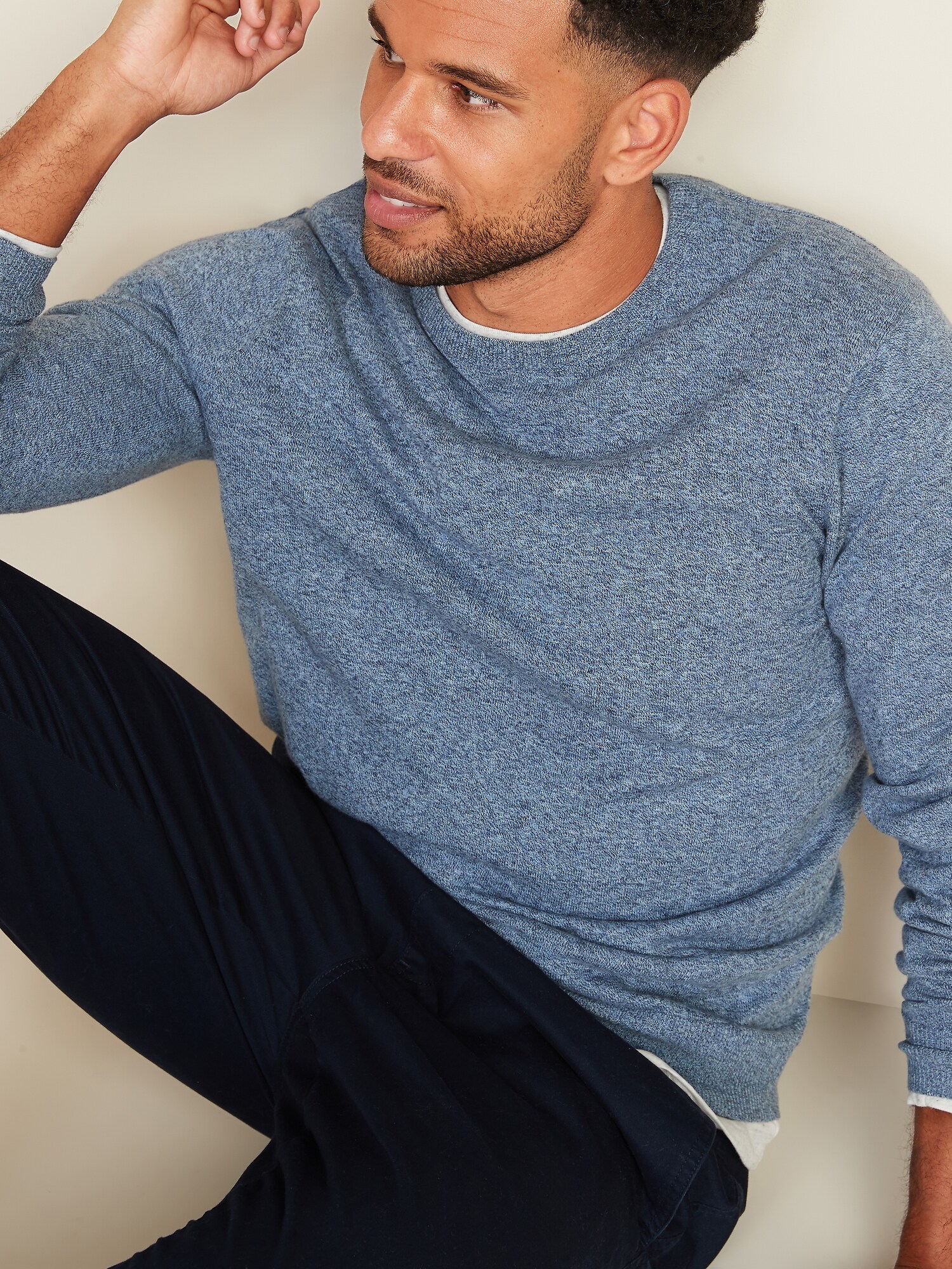 *Hot Deal* Marled Crew-Neck Sweater for Men