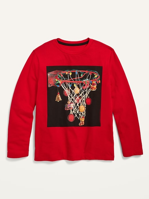 View large product image 1 of 1. Long-Sleeve Holiday-Graphic Tee For Boys
