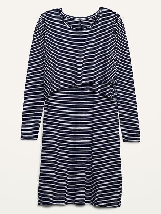 View large product image 1 of 2. Maternity Striped Cross-Front Nursing Dress