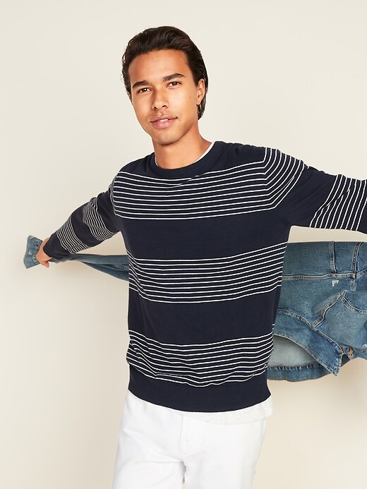 Old Navy Striped Crew-Neck Sweater for Men. 1
