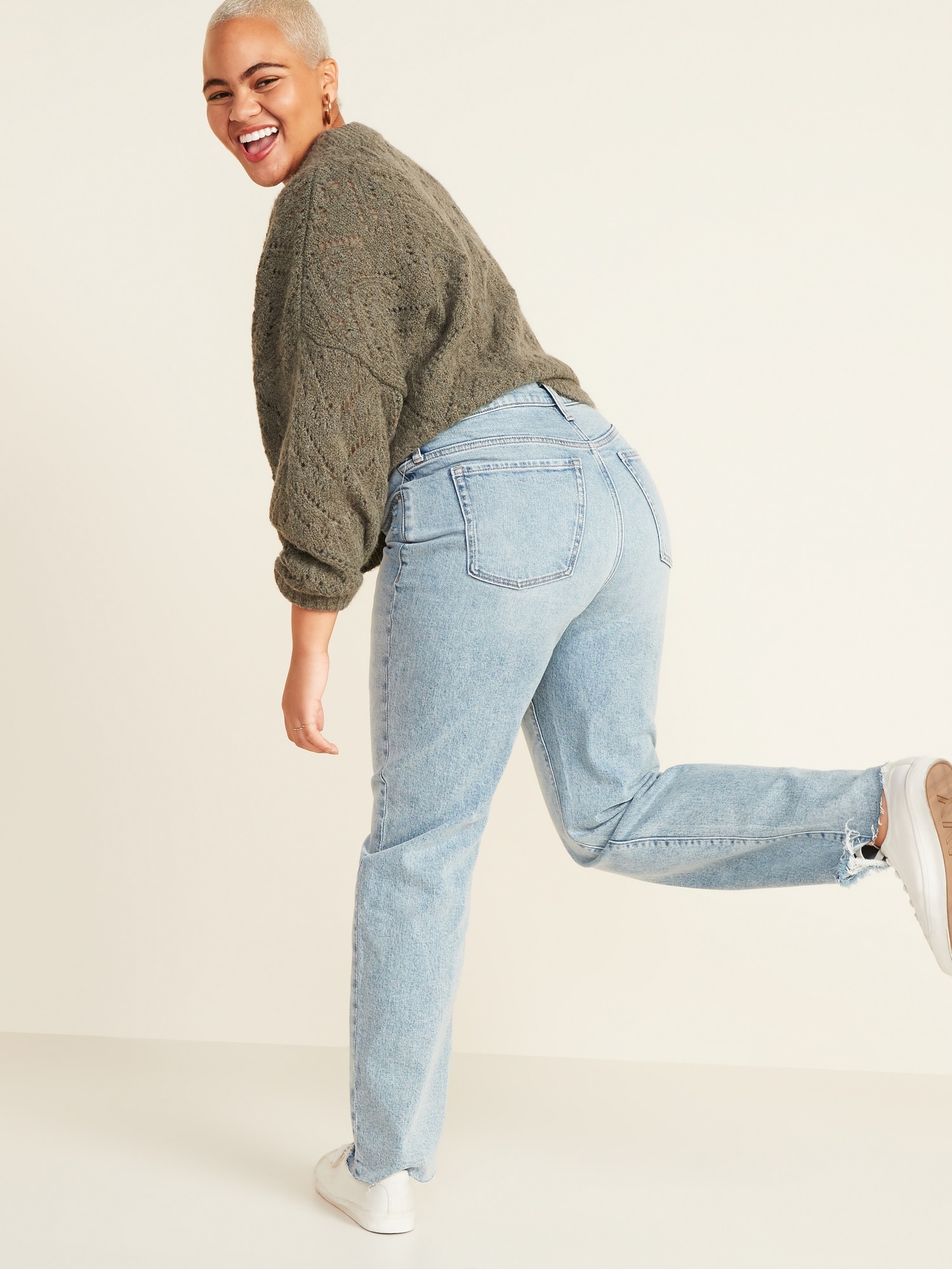 old navy high waisted mom jeans