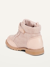 View large product image 3 of 4. Pink Canvas Sneakers for Toddler Girls