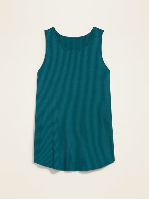 View large product image 2 of 2. High-Neck Rib-Knit Swing Tank for Women